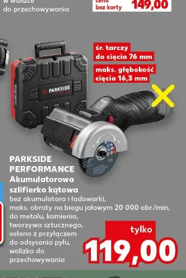 Akumulatorowa szlifierka kątowa Parkside Performance promocja w Kaufland