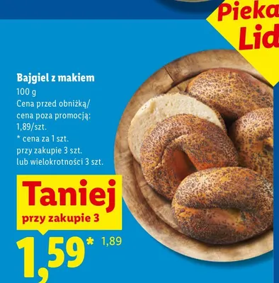 Bajgiel z makiem Piekarnia Lidla promocja w Lidl