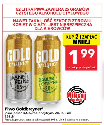 Piwo Goldbrayner Radler Cytryna promocja w LEWIATAN