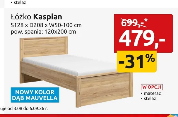 Łóżko Kaspian promocja w Black Red White