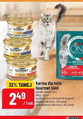 Karma dla kota Gourmet Gold Kawałki w sosie z wołowiną promocja w POLOmarket