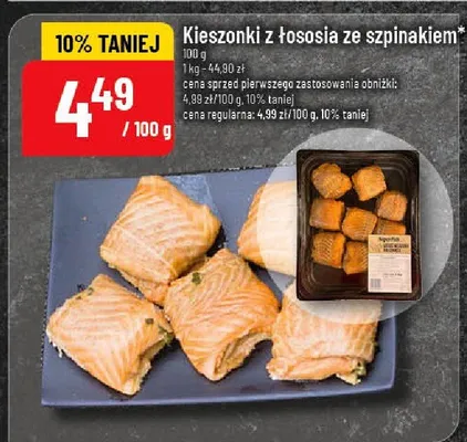 Kleszónki z łososia ze szpinkiem promocja w POLOmarket