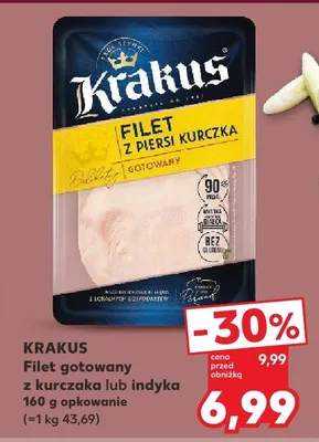 Filet gotowany z kurczaka lub indyka promocja w Kaufland
