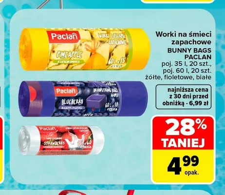 Worki na śmieci zapachowe Paclan Bunny Bags Strawberry promocja w Carrefour Market