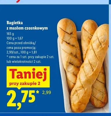 Bagietka z masłem czosnkowym Piekarnia Lidla promocja w Lidl