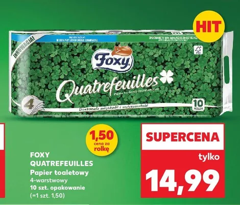 Papier toaletowy Foxy Quatrefeuilles promocja w Kaufland