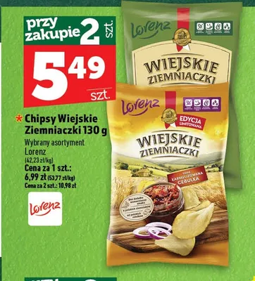 Chipsy Wiejskie Ziemniaczaki Dziki Chrzan promocja w TOPAZ
