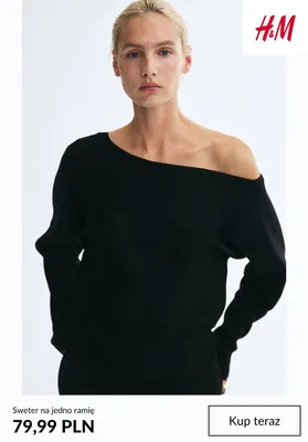 Sweter na jedno ramię H & M promocja w H&M