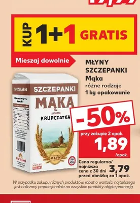 Mąka krupczatka Młyny Szczepanki promocja w Kaufland