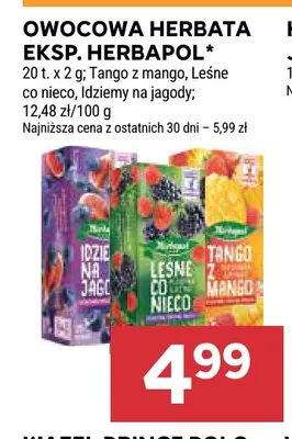 Herbata owocowa ekspresowa Herbapol Tango z mango promocja w Stokrotka