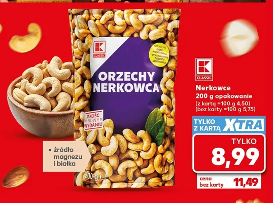 Orzechy nerkowca K-Classic promocja w Kaufland