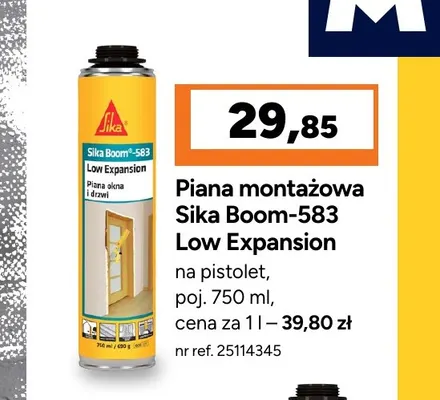 Piana montażowa Sika Boom-583 Low Expansion na pistolet promocja w Bricoman