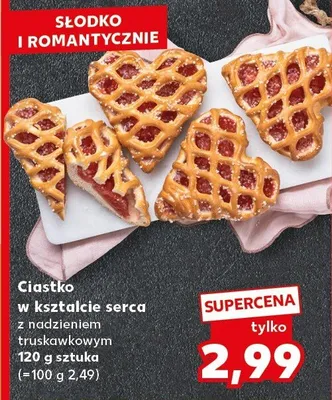 Ciastko w kształcie serca z nadzieniem truskawkowym promocja w Kaufland