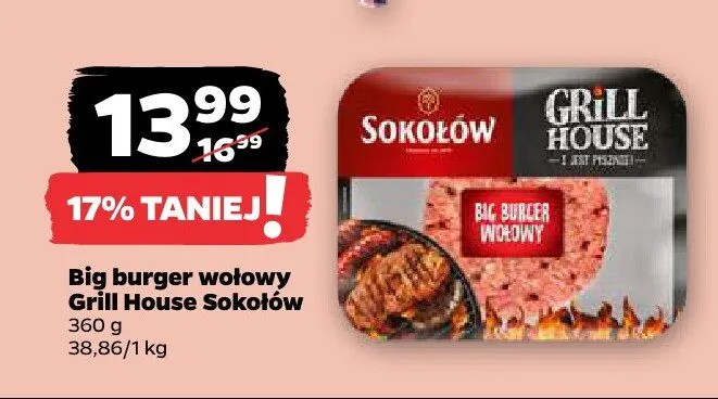 Big burger wołowy grill house promocja w Netto