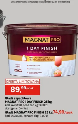 Gładź szpachlowa Magnat Pro 1 Day Finish promocja w Leroy Merlin