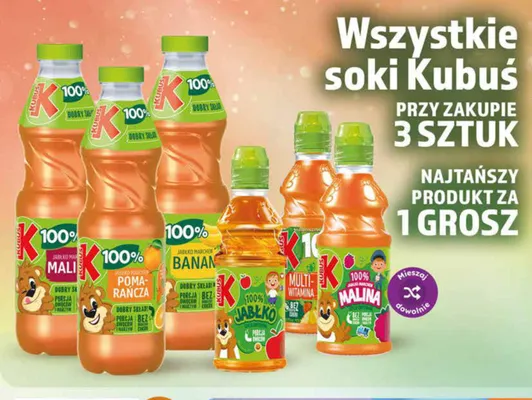 Sok Kubuś 100% Jabłko Marchew Malina promocja w Dino