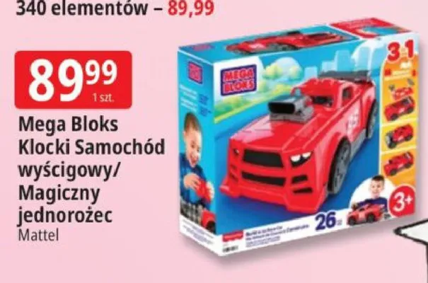 Klocki Samochód wyścigowy Mega Bloks promocja w Leclerc