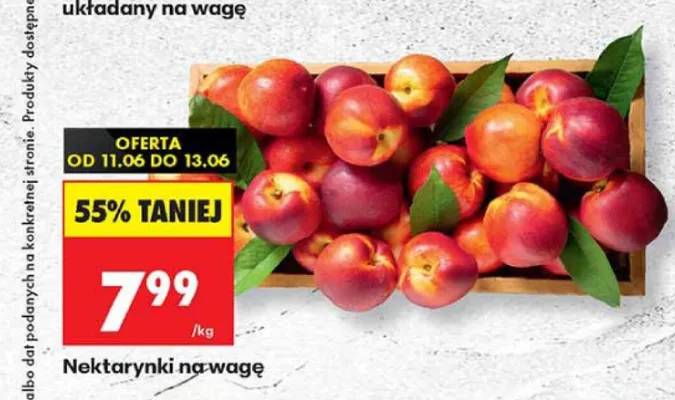 Nektarynki na wagę promocja w Biedronka