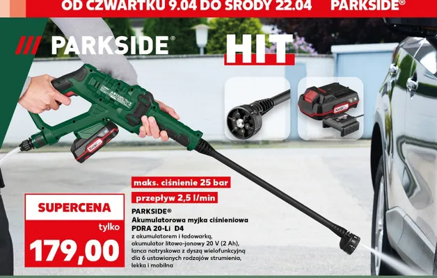 Akumulatorowa myjka ciśnieniowa PDRA 20-Li D4 promocja w Kaufland