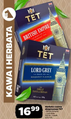 Herbata czarna ekspresowa TET Lord Grey promocja w Netto