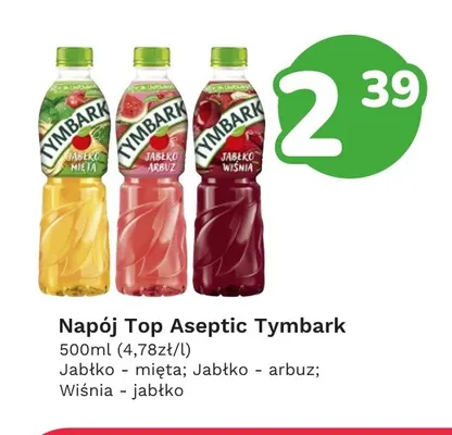 Napój Tymbark Top Aseptic jabłko-mięta promocja w Limonka