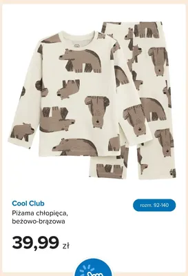 Piżama chłopięca beżowo-brązowa Cool Club promocja w Smyk