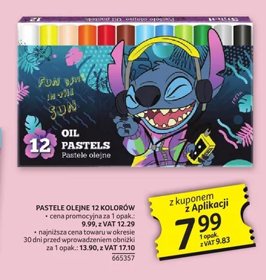 Pastele olejne 12 kolorów Disney Stitch promocja w Selgros