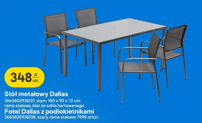 Stół metalowy Dallas promocja w Castorama