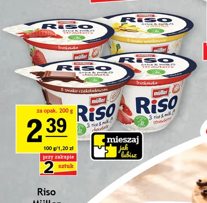Deser ryżowy Riso truskawkowy Müller promocja w Gram Market
