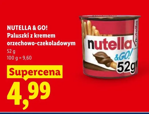 Paluszki z kremem orzechowo-czekoladowym Nutella & Go! promocja w Lidl