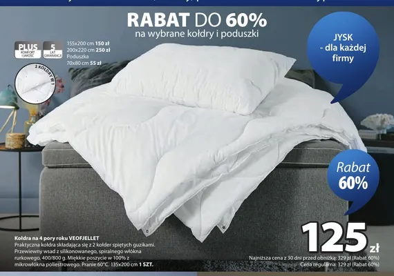 Poduszka Veofjellet 70x80 cm promocja w Jysk