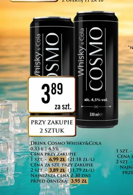 Drink Cosmo Whisky & Cola promocja w Dino
