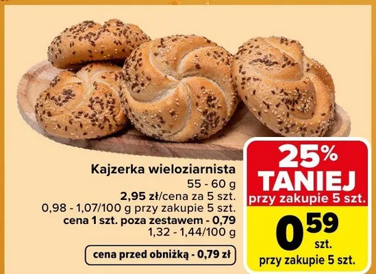 Kajzerka wieloziarnista promocja w Carrefour Market
