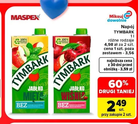 Napój Tymbark promocja w Carrefour