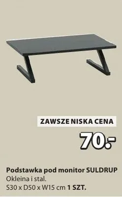 Podstawka pod monitor Suldrup okleina i stal S30 x D50 x W15 cm promocja w Jysk