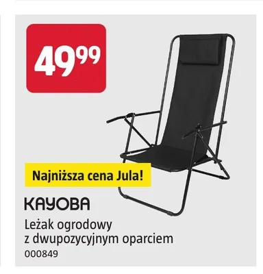 Leżak ogrodowy z dwupozycyjnym oparciem Kayoba promocja w Jula