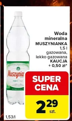 Woda mineralna Muszynianka gazowana promocja w Carrefour Express