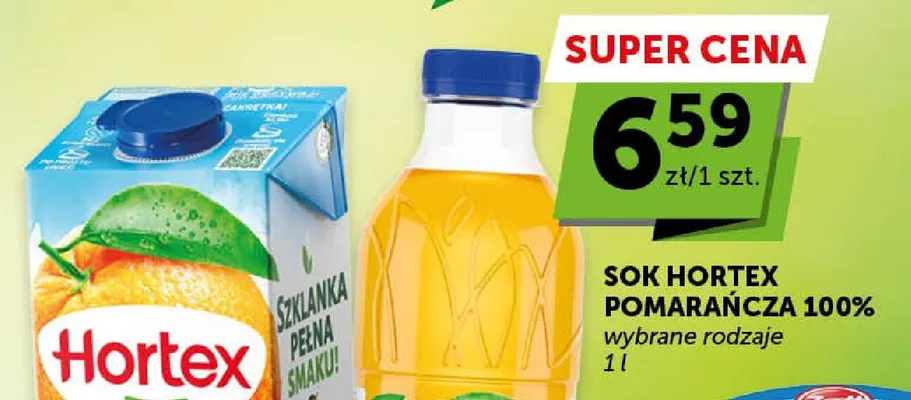 Sok Hortex pomarańcza 100% wybrane rodzaje promocja w Groszek