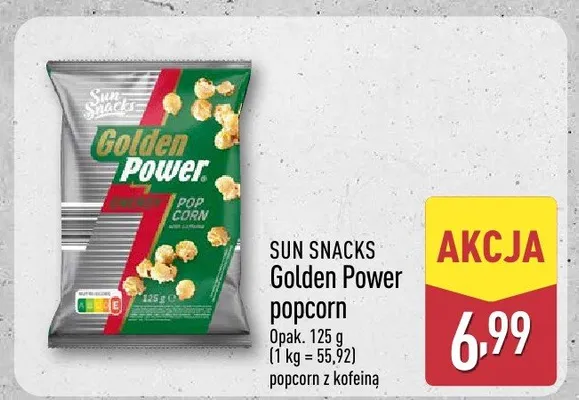 Popcorn Sun Snacks Golden Power popcorn promocja w Aldi