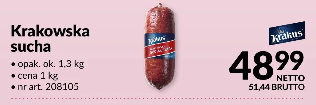 Krakowska sucha Kraltus promocja w Makro
