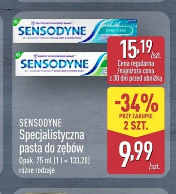 Specjalistyczna pasta do zębów Sensodyne Deep Clean promocja w Aldi