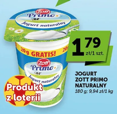 Jogurt naturalny Zott Primo promocja w Groszek