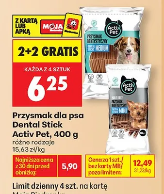 Przysmak dla psa Dental Stick Activ Pet promocja w Biedronka