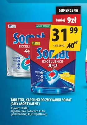 Kapsułki do zmywarki Somat Excellence 3in1 Lemon promocja w Arhelan