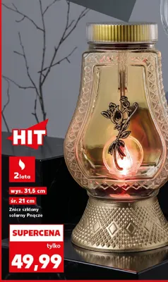 Znicz szklany solarny Pnącze promocja w Kaufland