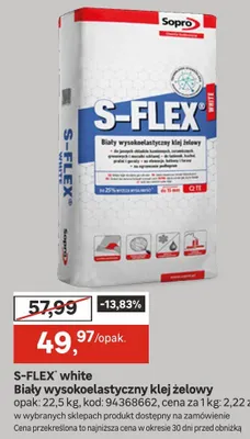 S-FLEX white Biały wysokoelastyczny klej żelowy promocja w Leroy Merlin