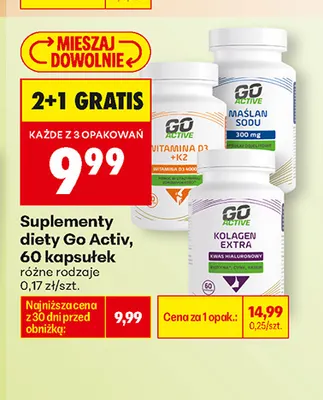 Suplement diety Witamina D3+K2 Go Active promocja w Biedronka