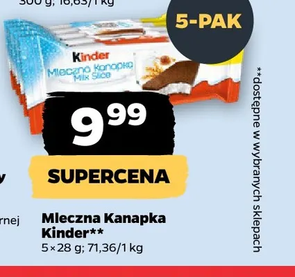 Mleczna Kanapka Kinder 5-pak promocja w Netto
