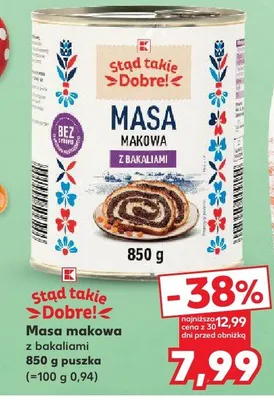 Masa makowa z bakaliami promocja w Kaufland