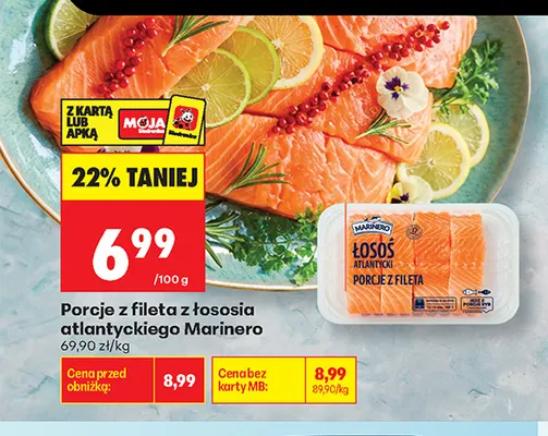 Porcje z fileta z łososia atlantyckiego Marinero promocja w Biedronka
